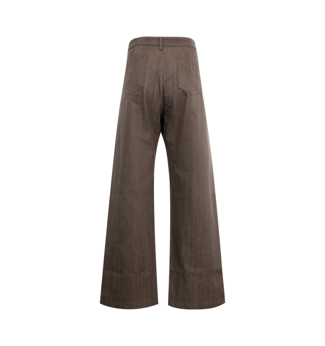 Image 2 of 2 - BROWN - DARK SHADOW Geth Jeans featuruing wide-leg, low-rise, belt loops, five-pocket styling, button-fly and creased legs. 100% cotton. Made in Italy. 