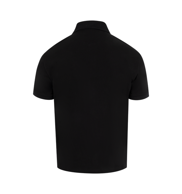 Image 2 of 2 - BLACK - Amiri MA Quad Polo Shirt has a spread collar, dropped shoulders, and a 3-button placket. 100% cotton. Made in Italy. 