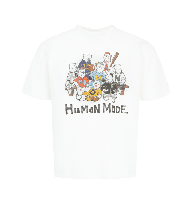 Image 1 of 2 - WHITE - HUMAN MADE Graphic T-Shirt featuring short sleeves, crew neck, regular fit and graphic on front and back. 100% cotton. 
