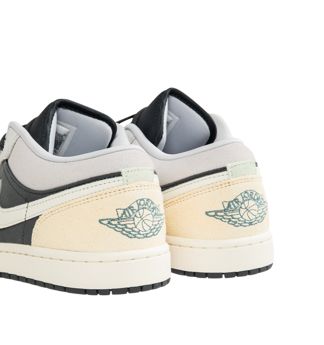 Image 3 of 5 - MULTI - JORDAN Air Jordan 1 Low SE Sneaker featuring leather and suede in the upper, encapsulated Nike Air-Sole unit, rubber in the outsole, Wings logo on heel and Jumpman on tongue. 