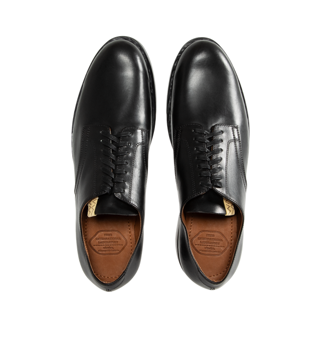 Image 4 of 4 - BLACK - VISVIM Galvin Plain Toe-Folk Shoes featuring leather inner lining, cork insole and leather welt and midsole. 