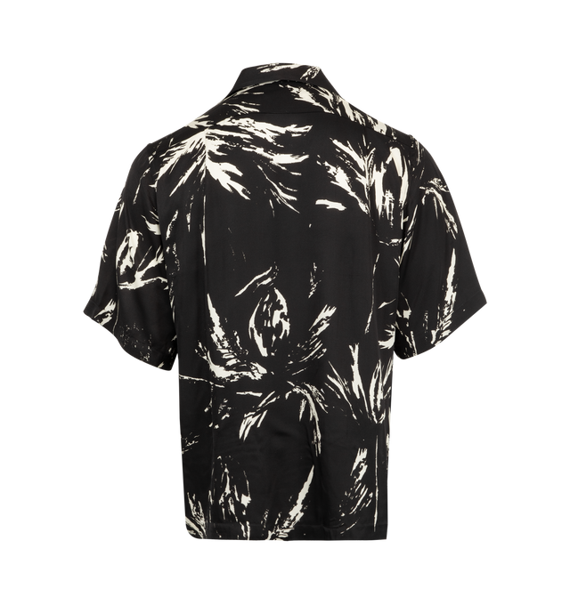 Image 2 of 2 - BLACK - Wales Bonner Highlife Bowling Shirt featuring relaxed-fit, graphic pattern printed throughout, open spread collar, button closure, logo embroidered at patch pocket, vented side seams and twin pleats at back yoke. 100% viscose. Made in Italy. 