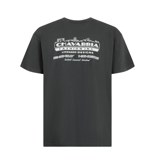Image 1 of 2 - GREY - Willy Chavarria Licensed Designs Easy Tee is crafted from lightweight cotton and features an easy, relaxed silhouette for everyday wear. Designed with graphic Licensed Designs artwork and signature branding. Main Material: 100% Cotton. Made in USA. 