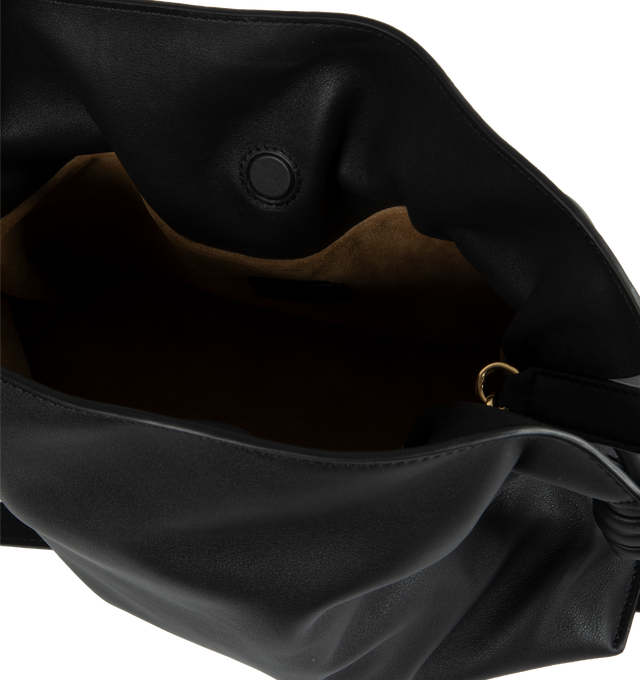 Image 3 of 3 - BLACK - LOEWE Flamenco Clutch featuring shoulder, crossbody or hand carry, detachable and adjustable strap, discreet magnetic closure, suede lining and LOEWE embossed. 9.6 x 11.8 x 4.1 inches. Nappa Calf. Made in Spain. 
