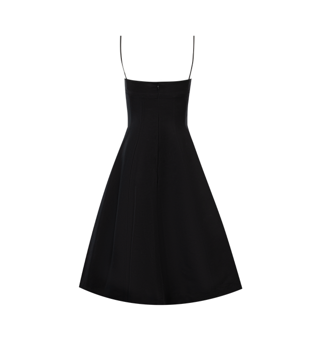 Image 2 of 2 - BLACK - Marni cotton woven midi dress with thin straps and zipper back closure. 100% cotton. Made in Italy. 