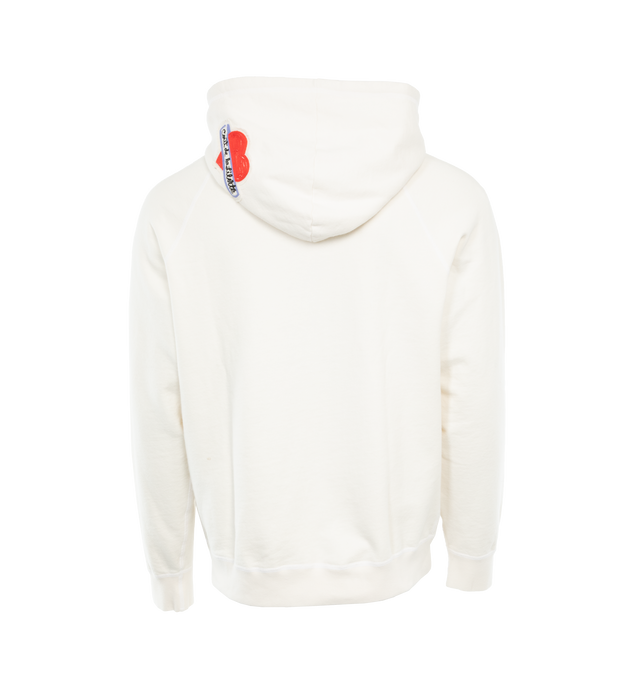 Image 2 of 3 - WHITE - COUT DE LA LIBERTE Diddy French Terry Hoodie featuring logo on front and hood, pouch pocket, long sleeve, banded cuffs and hem, hood and pullover style. 100% cotton. 