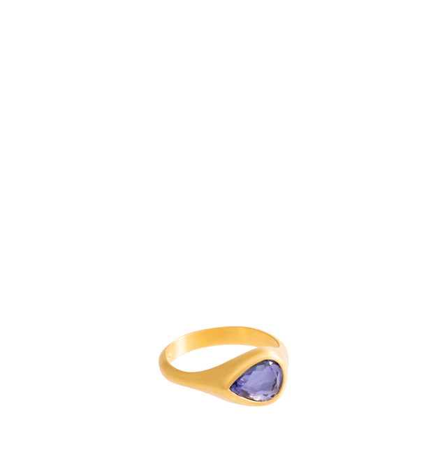 Image 1 of 1 - GOLD - Eli Halili Tanzanite Ring is handcrafted in 22K gold and features a 1.20-carat pear-shaped tanzanite with a double rose cut, highlighting the gemstone's distinctive color and natural character. Designed with Eli Halili's signature artisanal approach, this fine jewelry ring pairs the unique faceted gemstone with the warmth and organic beauty of high-karat gold for a timeless, one-of-a-kind aesthetic. Main Material: 22K Gold. Gemstone: 1.20 CT Tanzanite. Cut: Double Rose Cut. Shape: Pear 