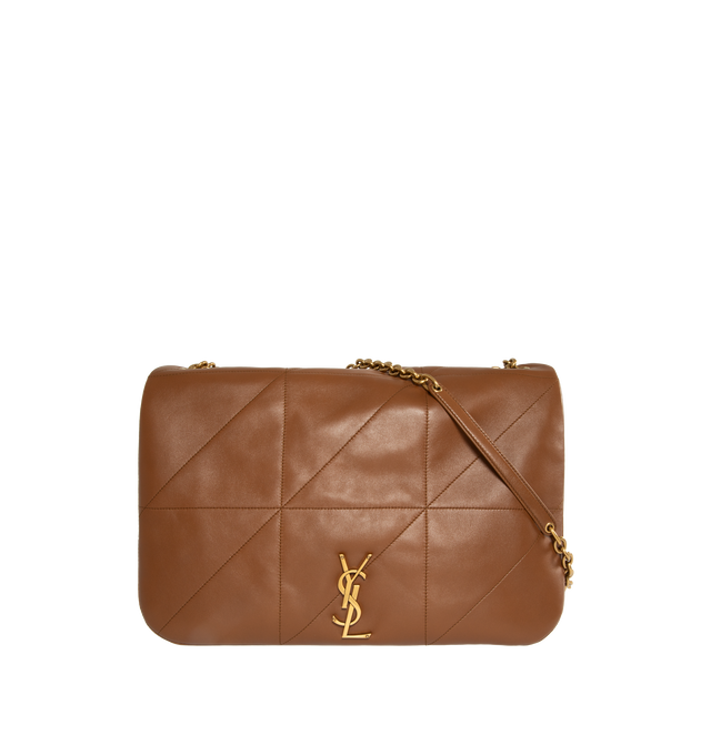 Image 1 of 4 - BROWN - SAINT LAURENT Jamie 4.3 bag featuring quilting top stitch, cotton lining, one interior slot pocket and one interior zipped pocket. 16.9 X 11.4 X 3.5 inches. Chain length: 21.3 inches. 100% leather. Made in Italy.  