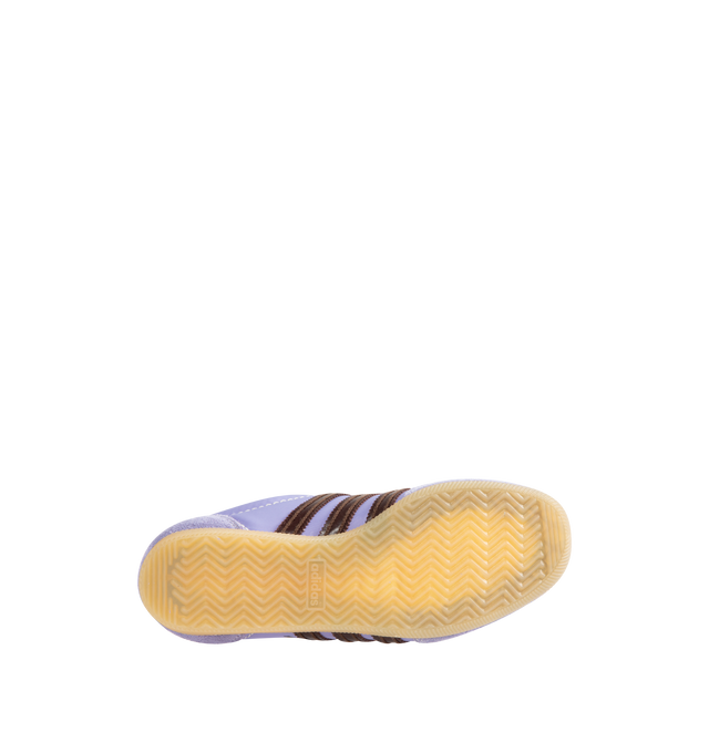 Image 4 of 5 - PURPLE - ADIDAS X WALES BONNER Japan Sneaker featuring flat heel, round T-toe, lace-up vamp, crochet-woven tongue with label, padded collar, backstay with Trefoil logo, three Stripes on the sides and rubber outsole. 