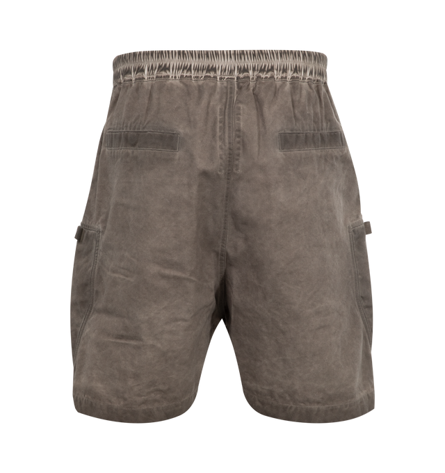 Image 2 of 3 - BROWN - Rick Owens DRKSHDW Bauhaus Shorts featuring elastic drawstring waist, front zip fastening, side pockets, back slit pockets and side zipped details. 100% cotton. Made in Italy. 