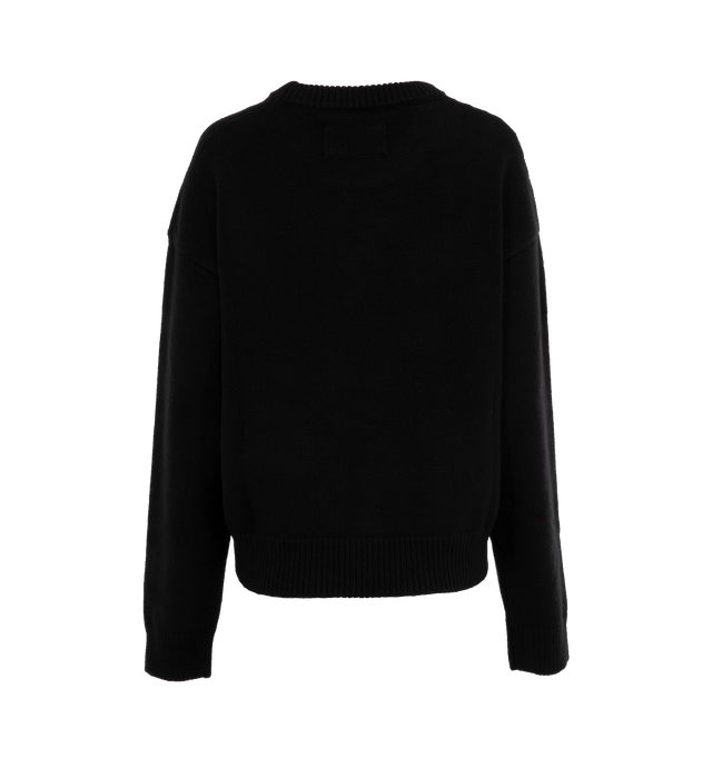 Image 2 of 3 - BLACK - ARMARIUM Joan Oversized Sweater featuring ribbed trim, crew neckline, long sleeves, oversized fit and pullover style. 100% cashmere. Made in Italy. 