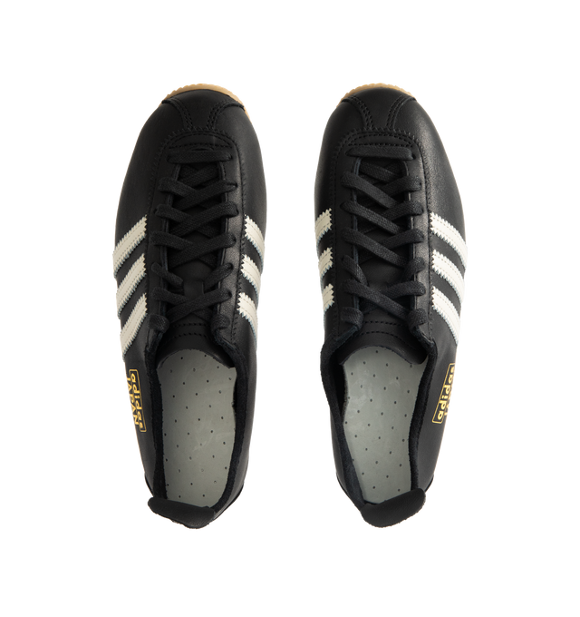 Image 5 of 5 - BLACK - ADIDAS Japan Sneaker featuring regular fit, laces, leather upper, leather lining, rubber outsole, low-profile T-toe design and signature archive branding. 