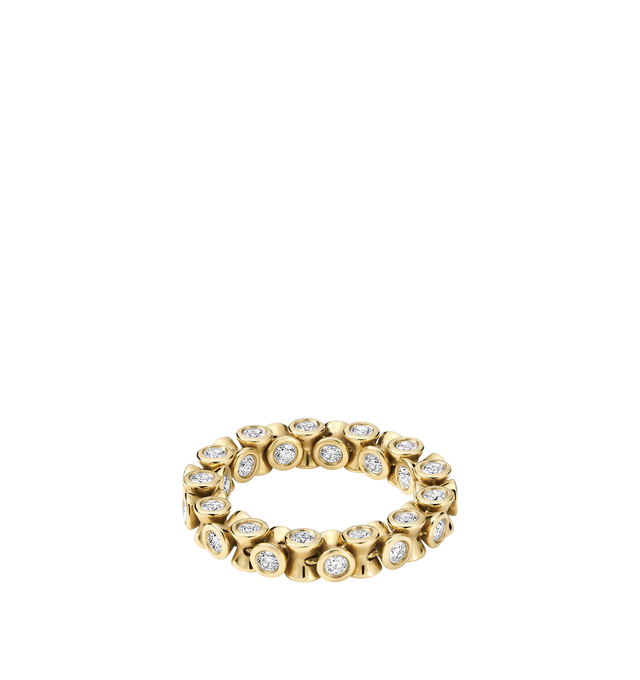 Image 2 of 2 - GOLD - OX Ourglass Ring featuring 18K yellow gold. Weight: 8g. Total Carat Weight: 1.7 tcw. Quality: E/F-VS natural diamonds. Shape: Round Brilliant. Hirshleifers offers a range of initial pieces from this collection in-store. For personal consultation and detailed information about jewelry, please contact our dedicated stylist team at personalshopping@hirshleifers.com.This item may be restricted for online purchase to international clients. For assistance purchasing this item please contact  