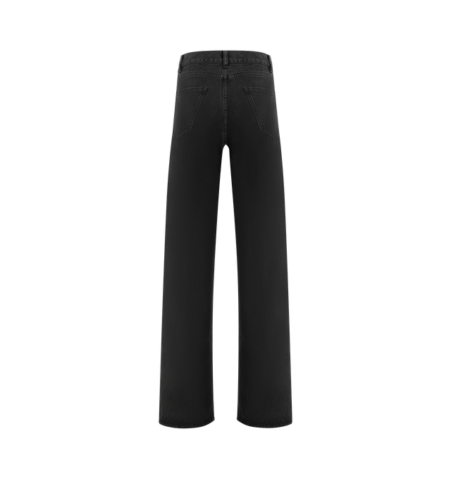 Image 2 of 3 - BLACK - The Clair pants are made from rigid denim; in faded black; constructed to a straight-leg profile with a mid-rise waist. Elevate the everyday by styling along with the labels robust T-shirts and leather footwear. Made in the USA. 