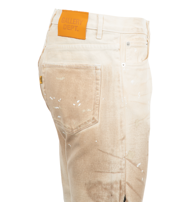 Image 3 of 3 - WHITE - GALLERY DEPT. Brisko LA Flare Jeans featuring 5 pockets, button fly, flare hem and distressed details throughout. 100% cotton. 