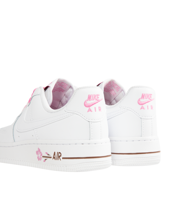 Image 3 of 5 - WHITE - NIKE Air Force 1 '07 SE "Cherry Blossom" Sneaker featuring real and synthetic leather, subtle floral details, Nike Air unit and rubber outsole with classic pivot circles. 