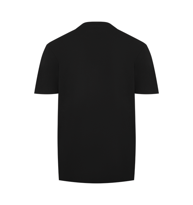 Image 2 of 3 - BLACK - MONCLER Cotton T-Shirt featuring cotton jersey, ribbed crew neck, short sleeves and embroidered logo. 100% cotton. 
