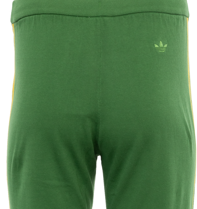 Image 5 of 5 - GREEN - ADIDAS X WALES BONNER Knit Track Pants featuring elastic waistband and cuffs at hem, logo details and two front pockets. 100% cotton. 