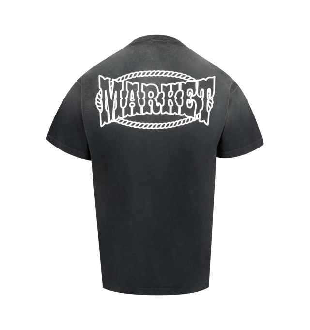 Image 2 of 2 - BLACK - MARKET Saloon Graphic T-Shirt featuring a relaxed fit, crewneck, short sleeves and graphic on front and back. 100% cotton. 