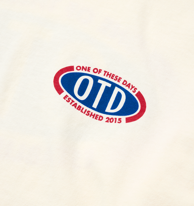 Image 3 of 4 - WHITE - ONE OF THESE DAYS OTD Raceway T-Shirt featuring vintage wash, pre-shrunk, short sleeves, crew neck and graphic on front. 100% cotton.  