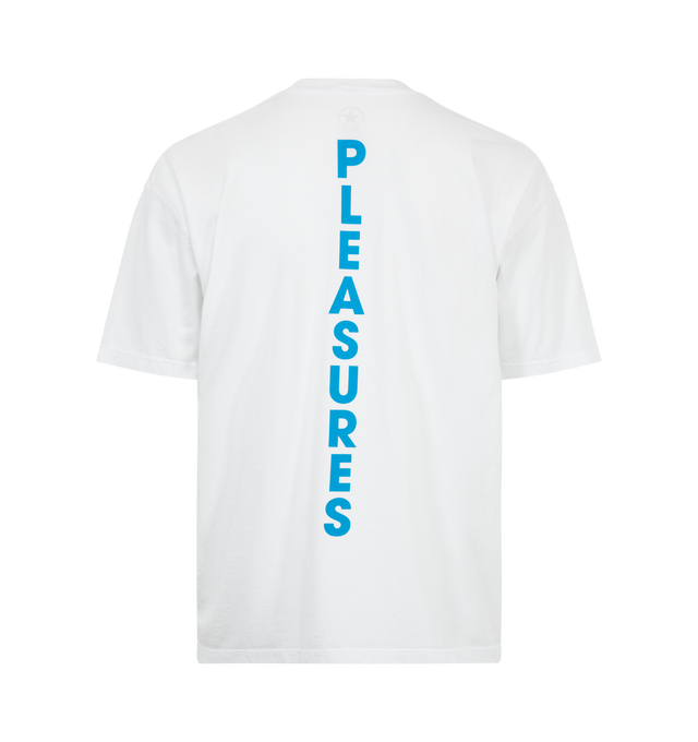 Image 2 of 2 - WHITE - Pleasures Generation T-Shirt has a crew neck, a boxy fit, and a graphic design. 100% cotton. Made in USA.  