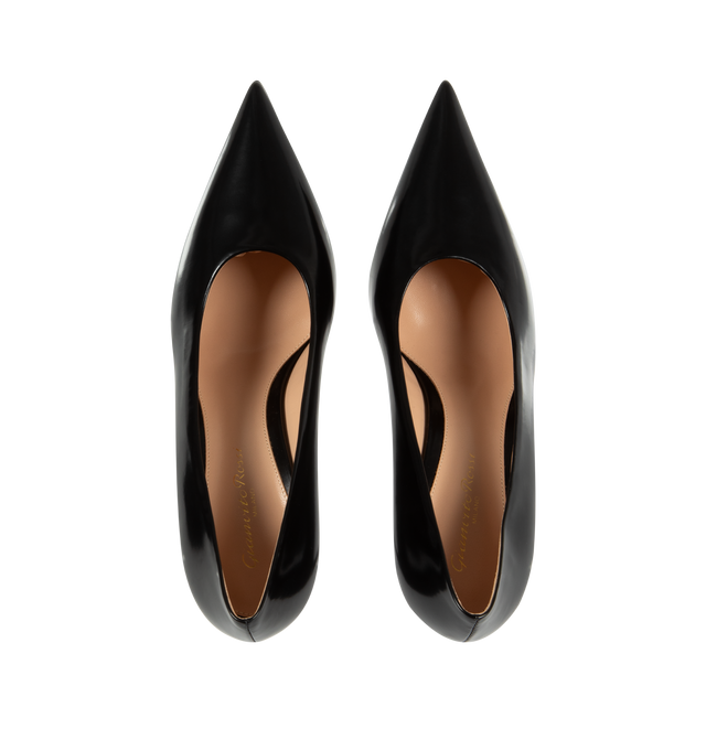 Image 4 of 4 - BLACK - GIANVITO ROSSI Tokio Pumps featuring pointed toe, slip on, elongated toes and a thin heel. Leather.  