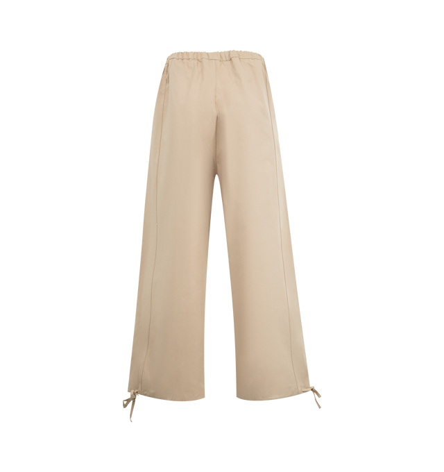 Image 2 of 3 - BROWN - DEIJI STUDIOS Drawcord Trousers featuring wide-leg organic cotton canvas trousers, drawstring at elasticized waistband and cuffs, two-pocket styling and pleats at front. 100% organic cotton. 