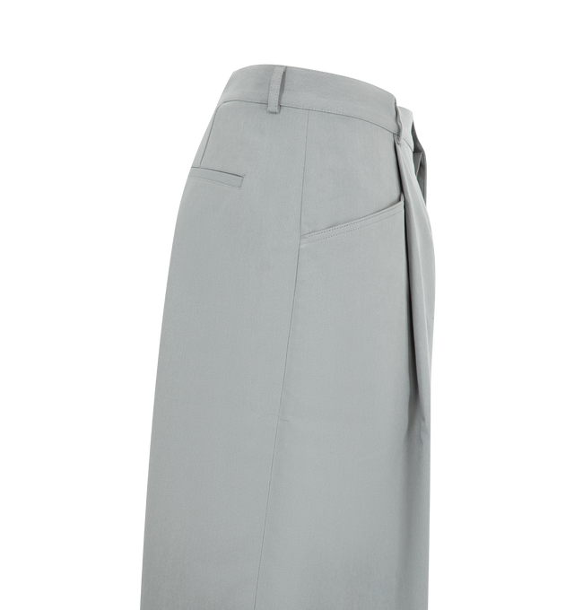 Image 3 of 3 - GREY - WILLY CHAVARRIA Chilango Short featuring button fly closure, 4-pocket styling, pleated trim and midweight suiting fabric. 100% cotton. Made in Italy. 