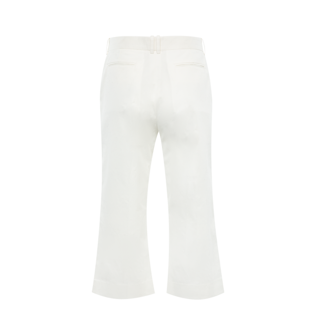 Image 2 of 3 - WHITE - THE ROW Gandine Pants featuring concealed front hook and zip closure, belt loops, two side pockets and two back pockets. 95% cotton, 4% cashmere, 1% elastane. Lining: 100% silk. Made in Italy. 