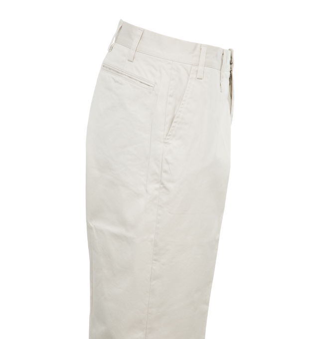 Image 3 of 4 - WHITE - HUMAN MADE Wide Cropped Pants featuring a distinctive wide silhouette, original heart gingham check pattern on the back of the inside waistband, belt loops, side pockets and back welt pockets. 100% cotton.  
