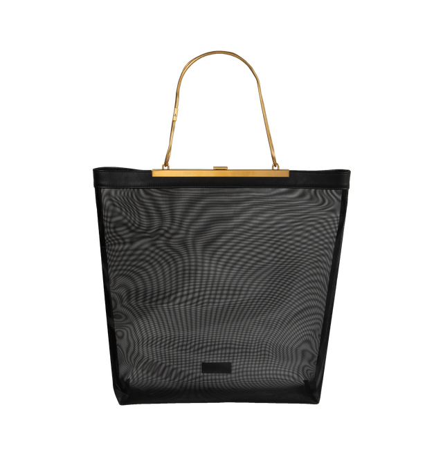 Image 2 of 3 - BLACK - KHAITE Augusta Chain Tote featuring mesh topped by a snake chain, engraved clasp closure, and lambskin trim. Signature patch at base. 13.78 in x 3.94 in x 15.75 in. 70% polyamide, 30% lambskin. 