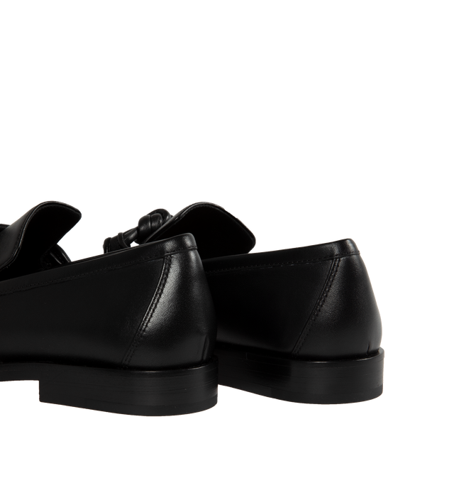 Image 3 of 4 - BLACK - BOTTEGA VENETA Astaire Loafer featuring a raised apron toe, signature knot, leather upper, lining and sole. Made in Italy. 