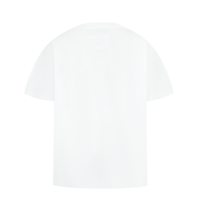 Image 2 of 2 - WHITE - NILI LOTAN Brady Tee featuring short sleeves, round neck, subtlety distressed and straight hem. 100% cotton. 
