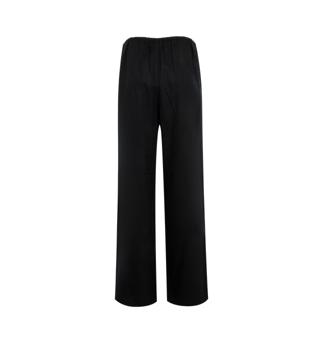 Image 2 of 3 - BLACK - TOTEME MONOGRAM FLANNEL PJ BOTTOMS featuring contrast topstitching, elasticated waistband and slip pockets. 100% modal. 