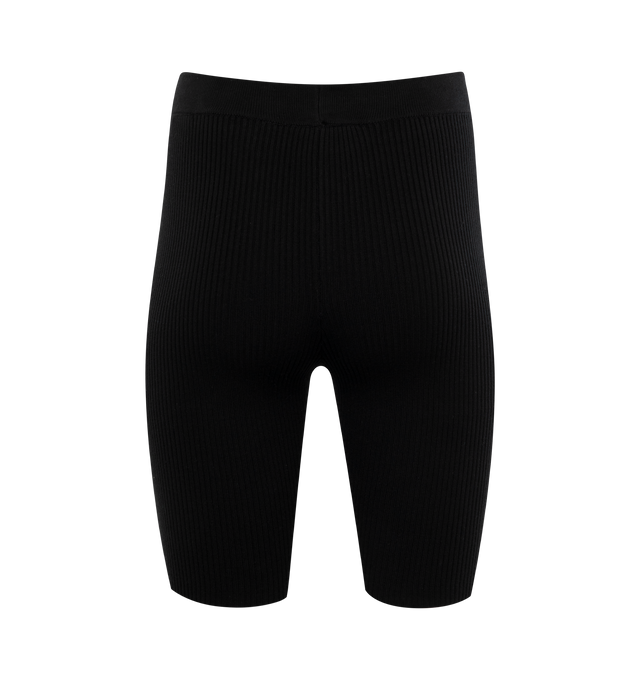 Image 2 of 2 - BLACK - FEAR OF GO DESSENTIALS Biker Short featuring rib-knit elastic waistband and rubberized logo label. 43% cotton, 29% polyester, 28% nylon. 