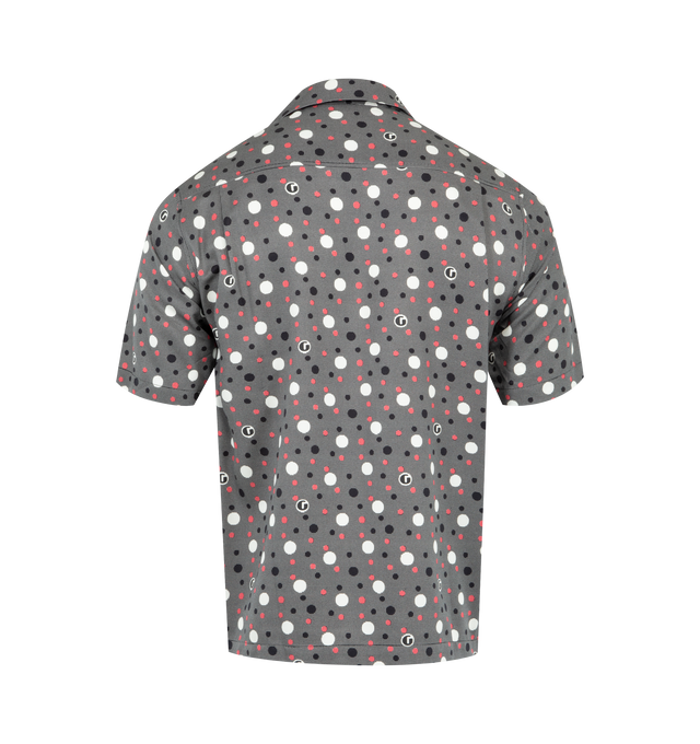 Image 2 of 2 - GREY - GALLERY DEPT. Playground Shirt featuring short sleeve, button-up closure, boxy fit, camp collar, buttoned front pockets, GD buttons and print throughout. Made in Italy. 