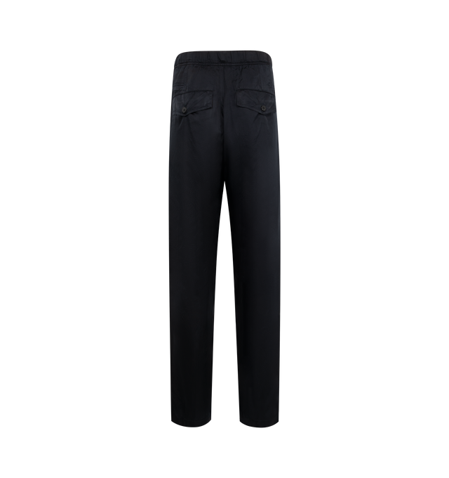 Image 2 of 3 - NAVY - Dries Van Noten men's loose fit, high-waisted pants in lightweight viscose featuring front cargo pockets, back flap pockets and elasticated waistband with drawstring.100% Viscose. 