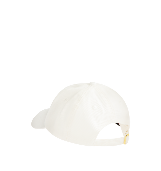 Image 2 of 2 - WHITE - CASABLANCA Flaming Tennis Ball Cap featuring a classic baseball style crafted from cotton fabric, graphic on front, peak and a gold-plated adjustable buckle. 100% cotton. 