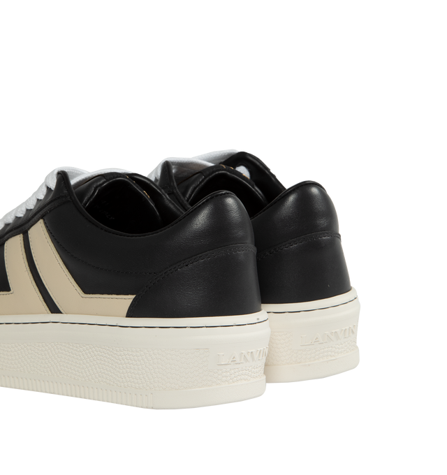 Image 3 of 5 - BLACK - LANVIN LAB X FUTURE Cash Sneakers featuring high sole, almond toe, lace-up closure and label with the Lanvin logo placed on the tongue. 100% calf - bos taurus. Sole: 100% rubber. Made in Italy. 