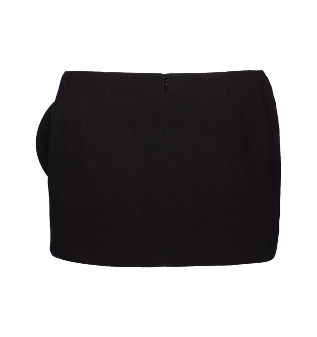 Image 2 of 2 - BLACK - Magda Butrym Low waist floral appliqu mini skirt in a super short length, featuring a large 3D floral appliqu at the front and two back pockets. Shell 61% Polyester 33% Viscose 6% Elastane Lining 100% Silk. 