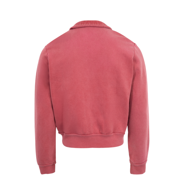 Image 2 of 2 - RED - OUR LEGACY Mob Jacket featuring sun faded wash, funnel neck, two-way RiRi zip, ribbed cuffs and hem, two welt pockets and regular, straight fit. 100% cotton. Made in Portugal. 