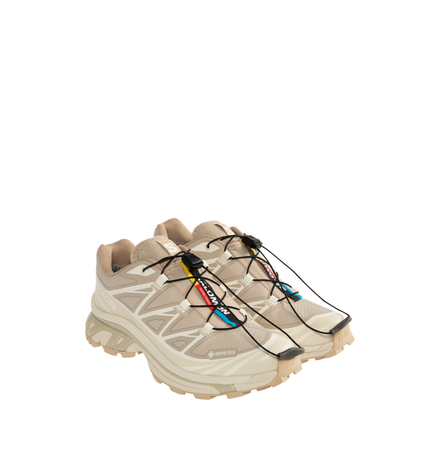 Image 2 of 5 - NEUTRAL - SALOMON XT-6 GTX Sneakers featuring Quicklace  front, mesh upper, textile lining with molded OrthoLite sockliner, Gore-Tex membrane for waterproof protection and EVA cushioned sole. 