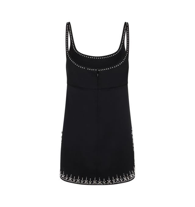 Image 2 of 2 - BLACK - Paco Rabanne Haut Tank Top has a scoop neckline, an empire waist, and an invisible back zipper. 100% polyester.  