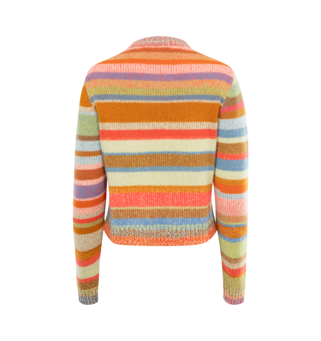 Image 2 of 2 - MULTI - THE ELDER STATESMAN Malibu Crew featuring long sleeves, stripes throughout, crew neck, ribbed collar, hem and cuffs and regular fit. 100% cashmere.  