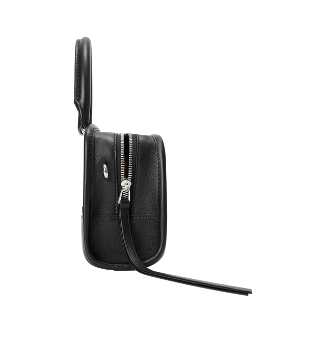 Image 4 of 11 - BLACK - LOEWE Mini Amazona 180 Bag in soft calfskin featuring two carry options: short handle, removable and adjustable crossbody strap, zip closure with two leather zip pullers, two compartments, main compartment closed with magnetic closure, left side d-ring for customization, suede lining, embossed LOEWE and embossed double L branding. Soft calfskin. 11.5 cm x 20 cm x 7 cm. Made in Spain. 