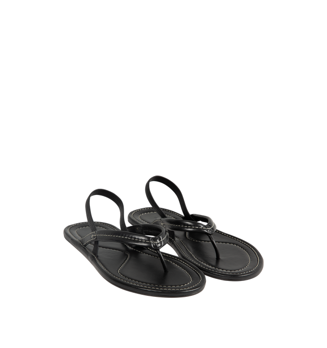 Image 2 of 4 - BLACK - The Row women's Malick Sandal Two crafted from a soft nappa upper with lamb leather lining and cattle leather sole. Featuring a round toe and sling back styling.Made in Italy. 