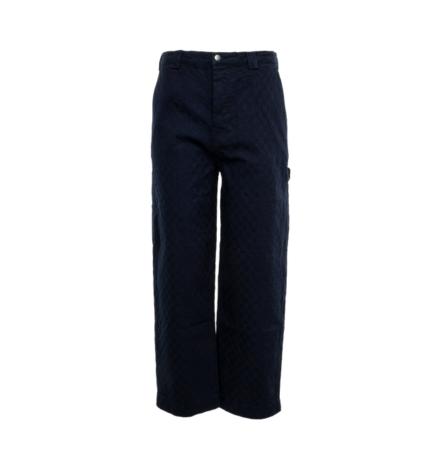 Image 1 of 2 - BLUE - LITE YEAR Carpenter Pant featuring button fly, side pockets and back pockets. 70% cotton, 30% nylon. 