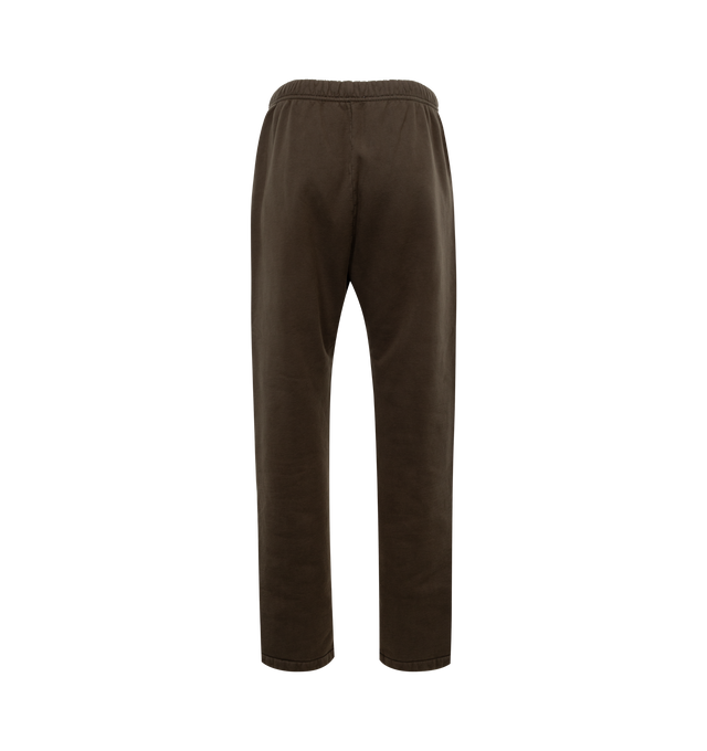 Image 2 of 3 - BROWN - FEAR OF GOD Forum Sweatpant featuring relaxed straight leg, dropped inseam with an updated front seam, slash pockets, an elongated drawcord, and a leather Fear of God label stitched at the center front. 100% cotton. 