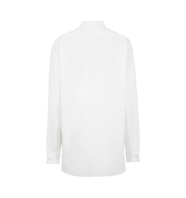 Image 3 of 3 - WHITE - THE ROW Fiora Shirt featuring detachable collar, front mother-of-pearl button closure, long sleeves with French cufflinks and rounded and asymmetrical hem. 100% cotton. Made in Italy. 