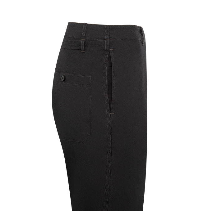 Image 3 of 3 - NAVY - KAPTAIN SUNSHINE Buckleback Trousers featuring belt loops, adjustable tabs at the waist, side slit pockets, back welt pockets and straight leg. 100% cotton. 